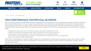 Paxton Products - Centrifugal Air Blowers