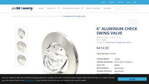 pdblowers - 6 Aluminum Check Swing Valve