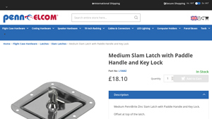 Penn Elcom - Medium Slam Latch with Paddle Handle and Key Lock