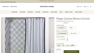 Pepper - Custom Light Blue Shower Curtain
