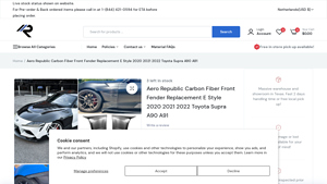 Performance SpeedShop - Carbon Front Fender for Toyota Supra A90 A91