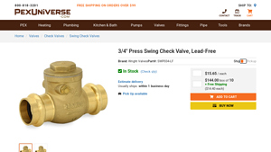 Wright Valves - 3/4 Copper Press Swing Check Valve