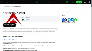 Screenshot of How to Buy ARK (ARK) Guide - Phemex