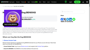 Screenshot of How to Buy Ben the Dog (BENDOG) Guide - Phemex