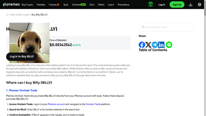 Screenshot of How to Buy Billy (BILLY) Guide - Phemex