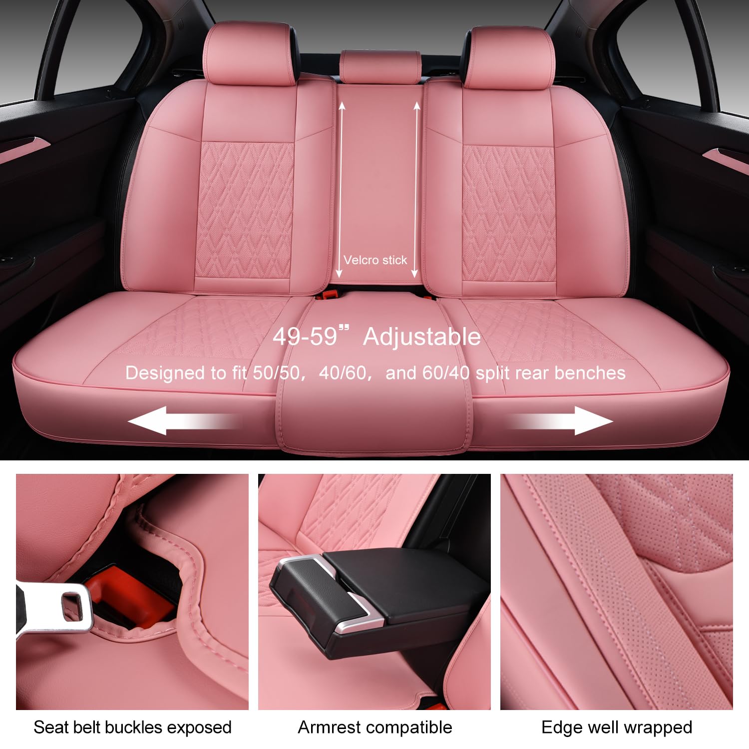 An application scenario or product detail of pink auto seat covers - Image 15
