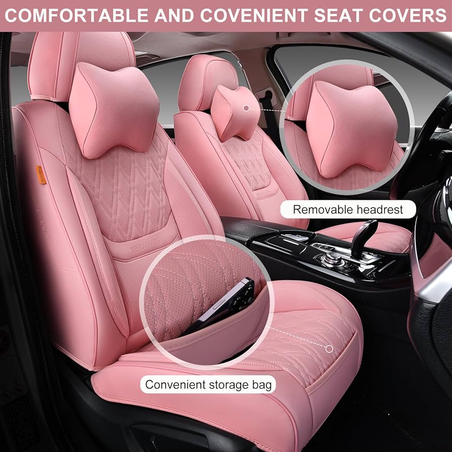 An application scenario or product detail of pink auto seat covers - Image 17
