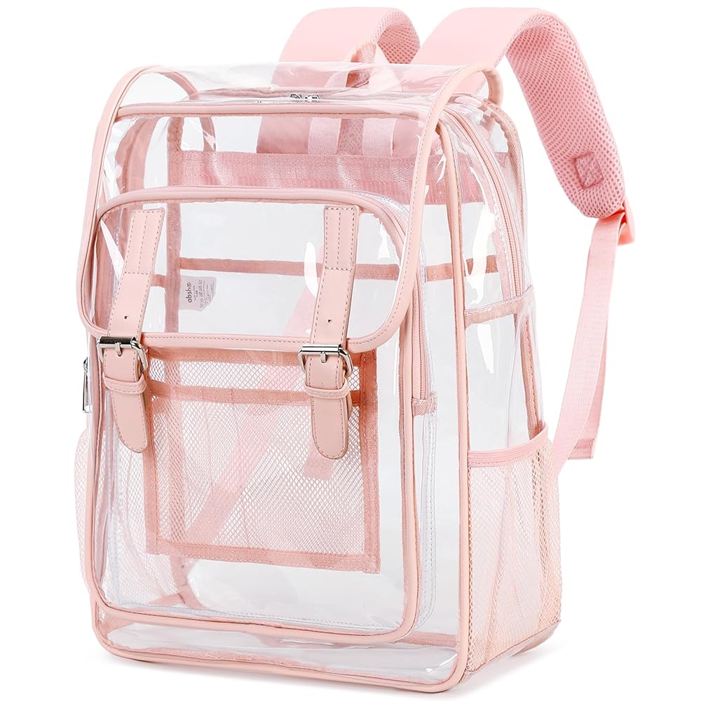 An application scenario or product detail of pink clear backpack - Image 2