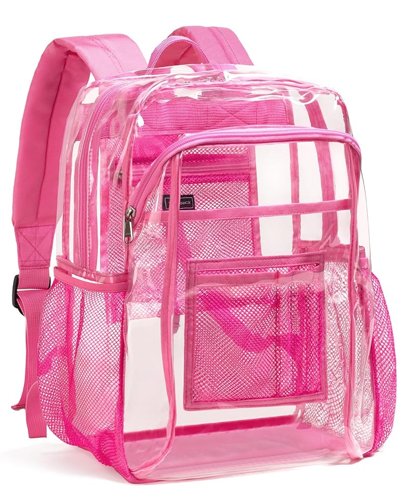An application scenario or product detail of pink clear backpack - Image 3