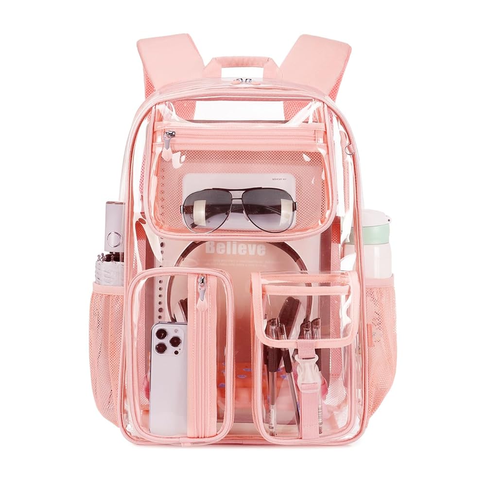 An application scenario or product detail of pink clear backpack - Image 4