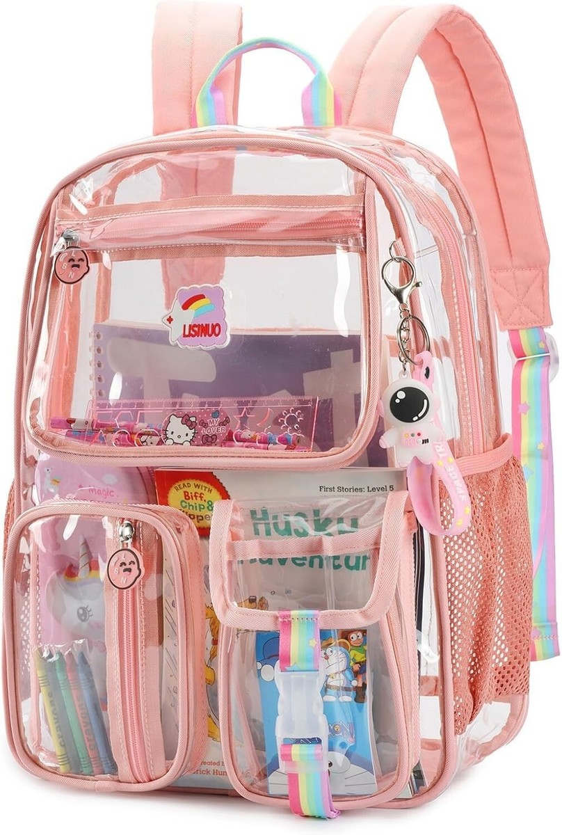 An application scenario or product detail of pink clear backpack - Image 10