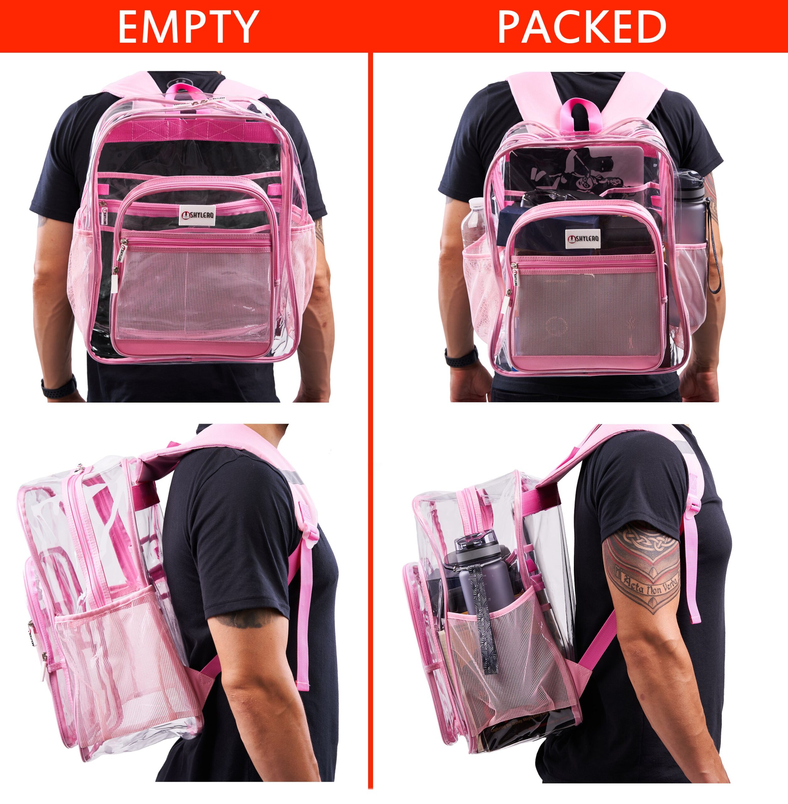 An application scenario or product detail of pink clear backpack - Image 11