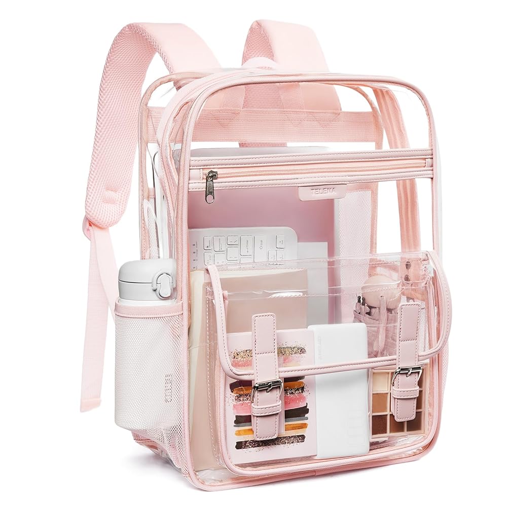 An application scenario or product detail of pink clear backpack - Image 12