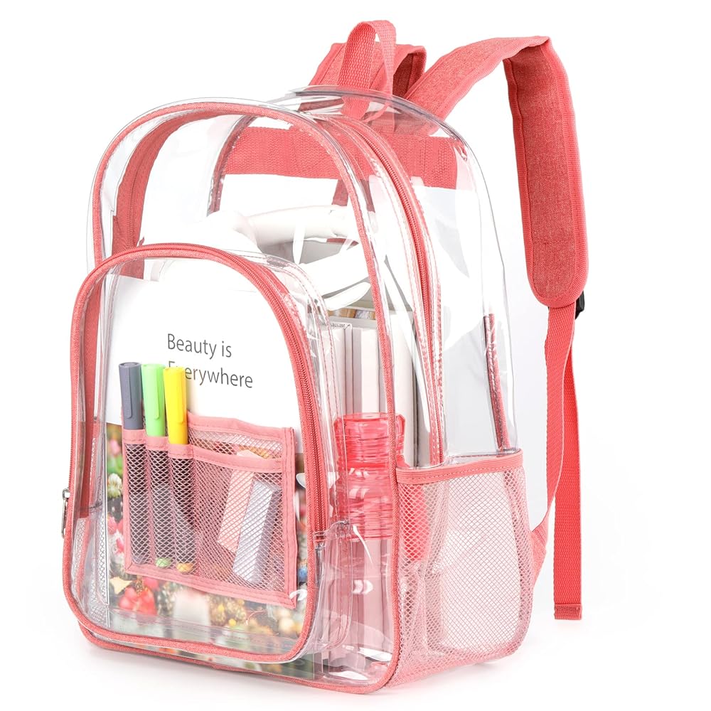 An application scenario or product detail of pink clear backpack - Image 17
