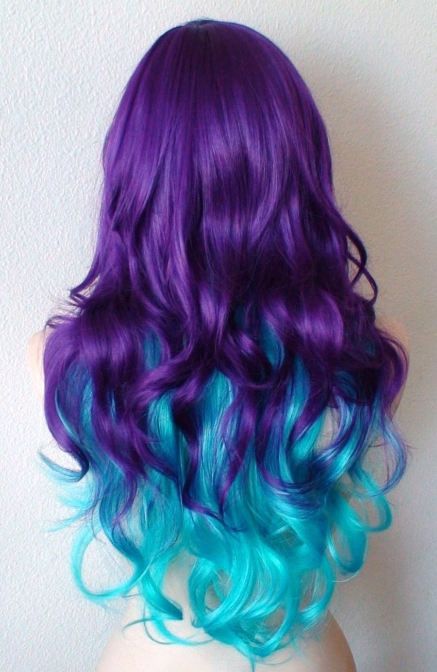 An application scenario or product detail of pink purple and turquoise aeldari wig hair - Image 7