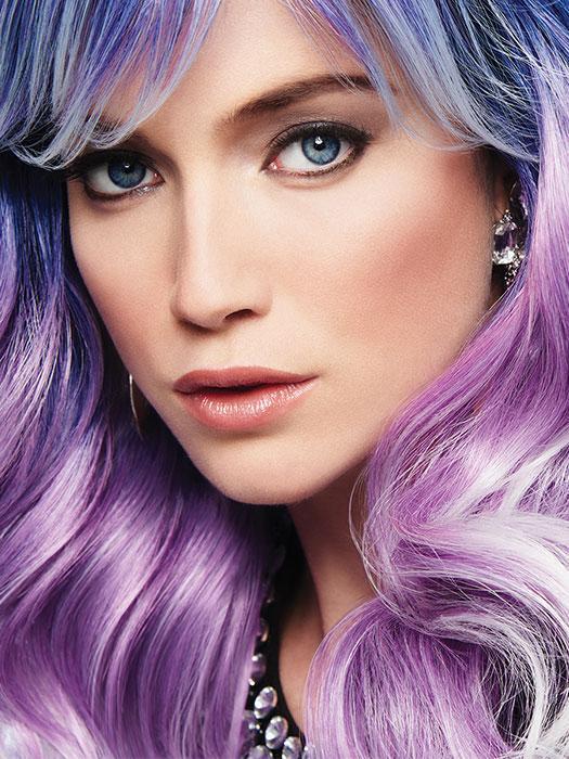 An application scenario or product detail of pink purple and turquoise aeldari wig hair - Image 9