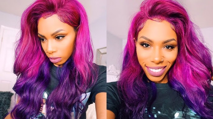 An application scenario or product detail of pink purple and turquoise aeldari wig hair - Image 11