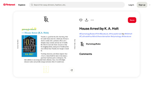 Pinterest - House Arrest by K. A. Holt