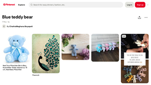 Pinterest - Blue Teddy Bear Plush Toy
