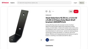 Style Selections - Heavy Duty Black Shelf Bracket