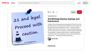 Pinterest - 21st Birthday Quotes & Sayings