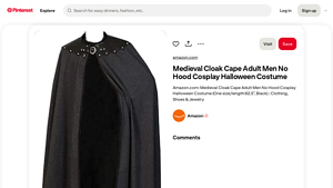 Pinterest - Medieval Cloak Cape for Men