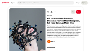 Pinterest - Full Face Leather BDSM Mask