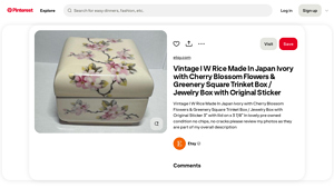 I W Rice - Vintage Cherry Blossom Trinket Box