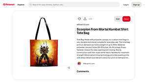 Pinterest - Durable Polyester Canvas Tote Bag