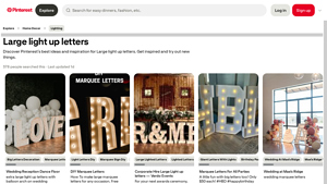 Pinterest - Large Light Up Letters