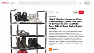 ERONE - 8-Tier Shoe Rack Organizer