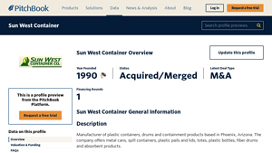 PitchBook - Plastic Containers & Spill Products