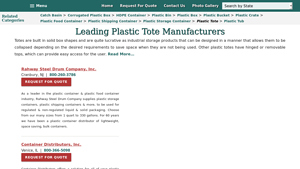 Plastic Containers - Key Features of Totes