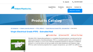 Trident Plastics - Virgin Electrical Grade PTFE Rod