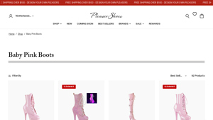 Pleaser Shoes - Baby Pink Boots & Stylish Footwear