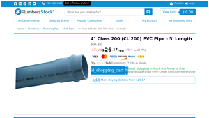 PlumbersStock - 4 Class 200 PVC Pipe
