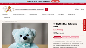 Plushina Rush - 6 Big Sky Blue Colorama Bear