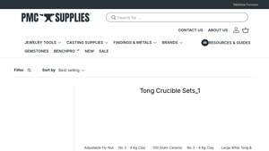 PMC Supplies - Adjustable Fly-Nut Tongs & Ceramic Crucible Set