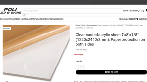 PoliLed Signs - Clear Cast Acrylic Sheet