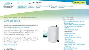 Poly Processing - Vertical Polyethylene Chemical Storage Tanks