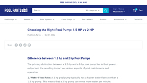 PoolPartsToGo - 1.5 HP & 2 HP Pool Pumps