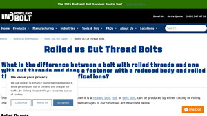 Portland Bolt - Rolled vs Cut Thread Bolts