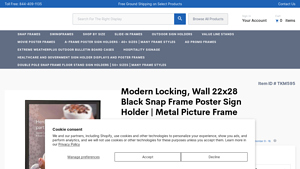 Poster Displays - Modern Locking 22x28 Snap Frame
