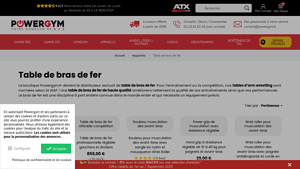 PowerGym - Table de Bras de Fer Officielle