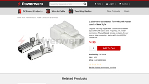 Powerwerx - 2 Pin Power Connector for VHF/UHF Radios