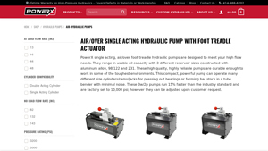 PowerX International - Air/Over Single Acting Hydraulic Pump
