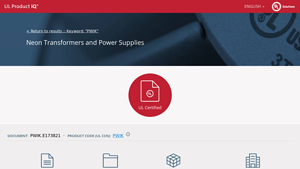 ProductIQ - Neon Transformers and Power Supplies
