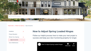 Therma-Tru - Spring-Loaded Hinge Installation Guide