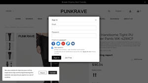Punk Rave - Punk Handsome Tight PU Leather Pants