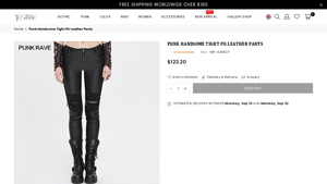 Punk Rave - Handsome Tight PU Leather Pants